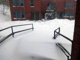 Tuesday afternoon, snow up to our knees